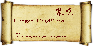 Nyerges Ifigénia névjegykártya